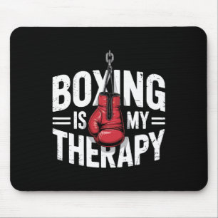 Boxing Is My Therapy Funny Fighter Gloves Punching Mouse Pad