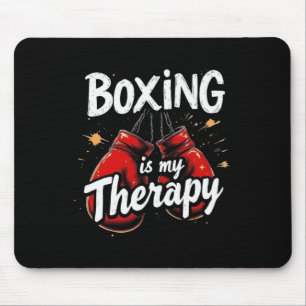 Boxing Is My Therapy Funny Gym Fighter Gloves Desi Mouse Pad