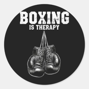 Boxing is Therapy Classic Round Sticker