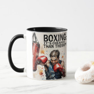 “Boxing – It’s Cheaper Than Therapy Mug” Mug