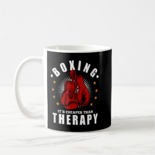 Boxing It's Cheaper Therapy Boxing Gloves Gift Box Coffee Mug