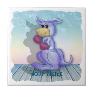Boxing Kangaroo Ceramic Tile