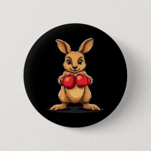 Boxing Kangaroo For A Knockout Laugh  6 Cm Round Badge