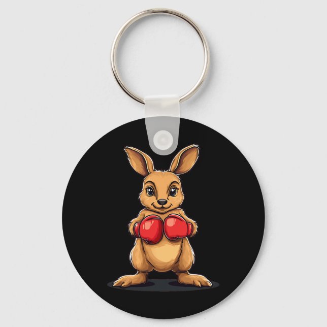 Boxing Kangaroo For A Knockout Laugh  Key Ring (Front)