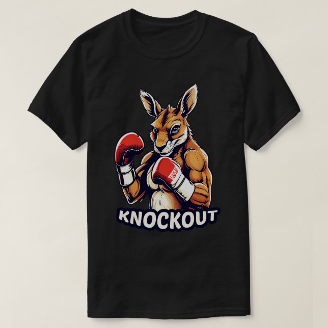 Boxing Kangaroo Knockout T-Shirt (Design Front)