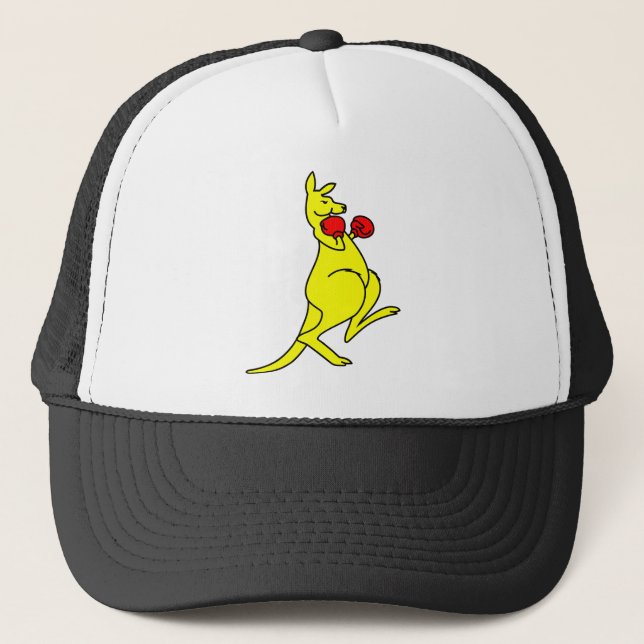Boxing Kangaroo Trucker Hat (Front)