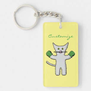 Boxing Kitten with Mittens Thunder_Cove Key Ring