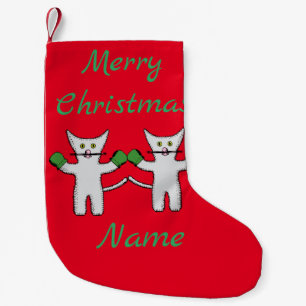 Boxing Kitten with Mittens Thunder_Cove Small Christmas Stocking
