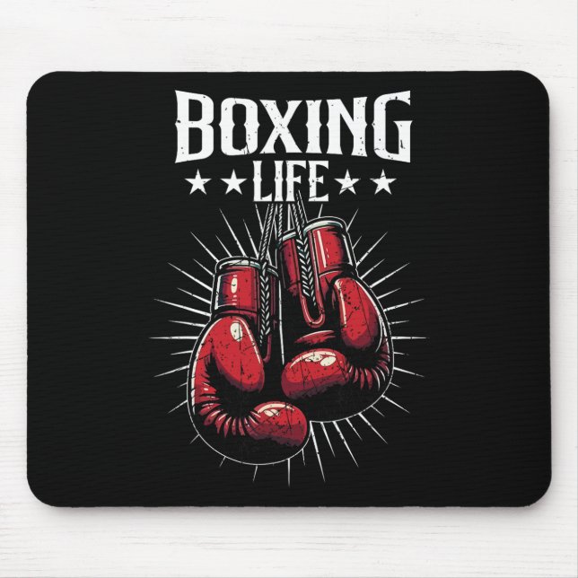 Boxing Life Kickboxing Lovers Kickboxer Profession Mouse Pad (Front)