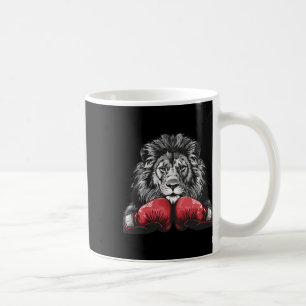 Boxing Lion Portrait Motif Wildlife Kickboxing Lov Coffee Mug