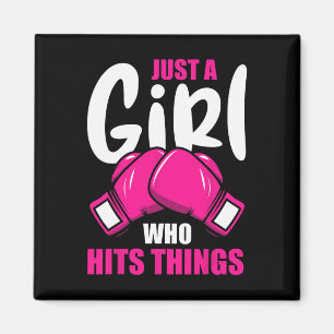 Boxing Lovers Boxing Girl Just A Girl Who Hits Thi Magnet