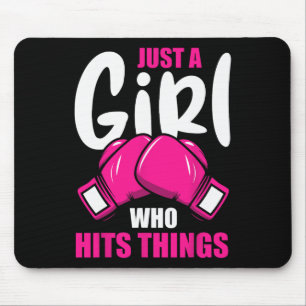 Boxing Lovers Boxing Girl Just A Girl Who Hits Thi Mouse Pad