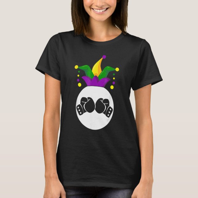 Boxing Mardi Gras Jester Hat Bead Sports Lover Car T-Shirt (Front)