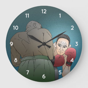 Boxing Match Father's Day Large Clock