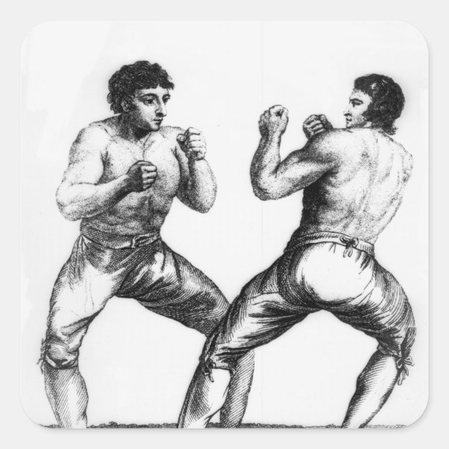 Boxing Match Square Sticker (Front)