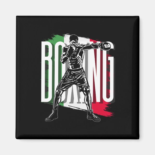 Boxing , Mexican Flag  Magnet (Front)