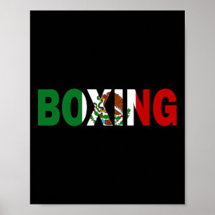 Boxing Mexico Flag Poster