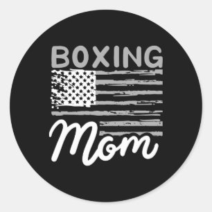 Boxing Mom Boxing Mother Kickboxing Mommy Mama Mot Classic Round Sticker