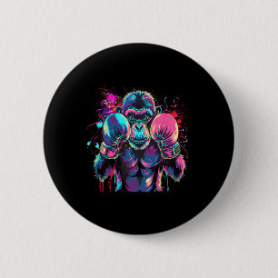 Boxing Monkey Lover Boxing Gloves Kickboxing Funny 6 Cm Round Badge