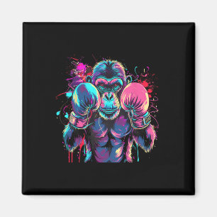 Boxing Monkey Lover Boxing Gloves Kickboxing Funny Magnet