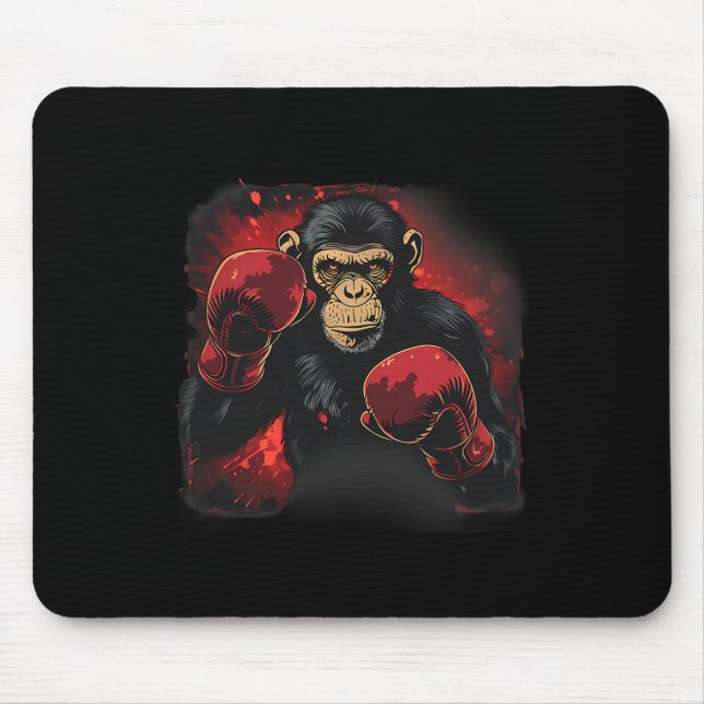 Boxing Monkey With Boxing Gloves Kickboxing Funny  Mouse Pad (Front)