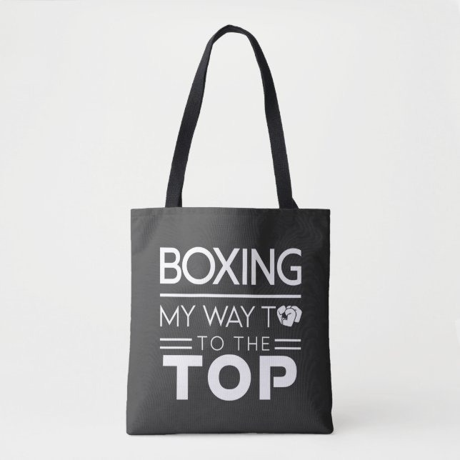 Boxing Motivation Quote Bold Minimal Typography Tote Bag (Front)