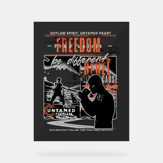 Boxing Motivation Rebel Fighter Gym Decor (Front)