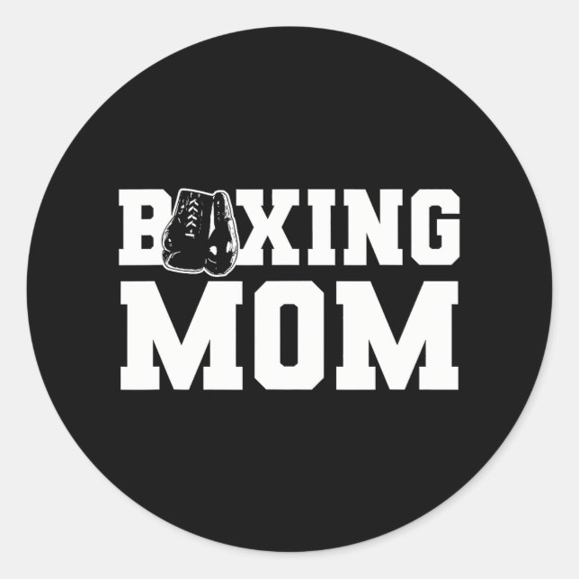 Boxing Mum Boxing Gloves Boxer Classic Round Sticker (Front)