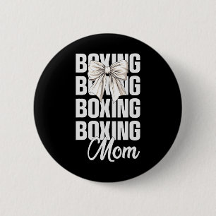 Boxing Mum Coquette Bow Cute Boxing Lovers Mothers 6 Cm Round Badge