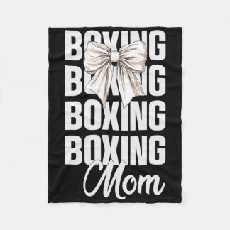 Boxing Mum Coquette Bow Cute Boxing Lovers Mothers Fleece Blanket