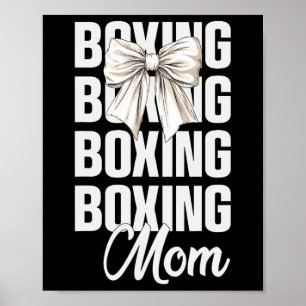 Boxing Mum Coquette Bow Cute Boxing Lovers Mothers Poster