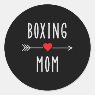 Boxing Mum Funny Womens Boxing Mma Muay Thai Mum G Classic Round Sticker