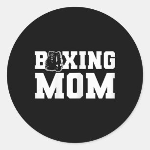 Boxing Mum Supportive And Proud Boxing Parent Classic Round Sticker