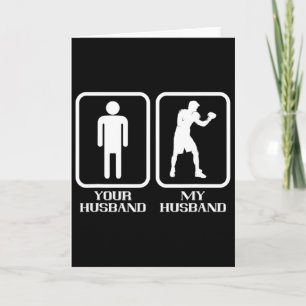 Boxing My Husnd Boxer Kickboxer Boxing Gloves Kick Card