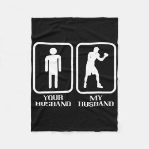 Boxing My Husnd Boxer Kickboxer Boxing Gloves Kick Fleece Blanket