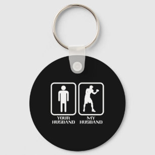 Boxing My Husnd Boxer Kickboxer Boxing Gloves Kick Key Ring