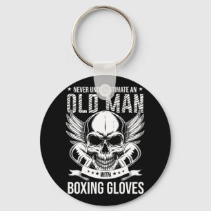 Boxing Never Underestimate An Old Man With Boxing Key Ring