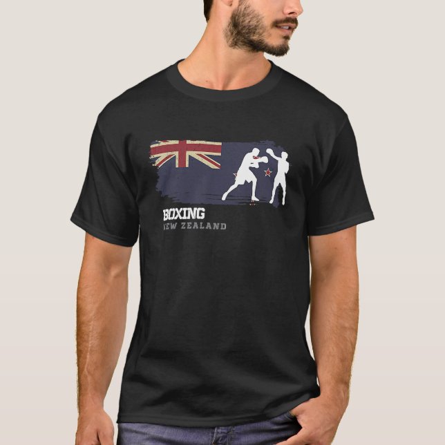 Boxing New Zealand Combat Sports Fighter Boxing T-Shirt (Front)