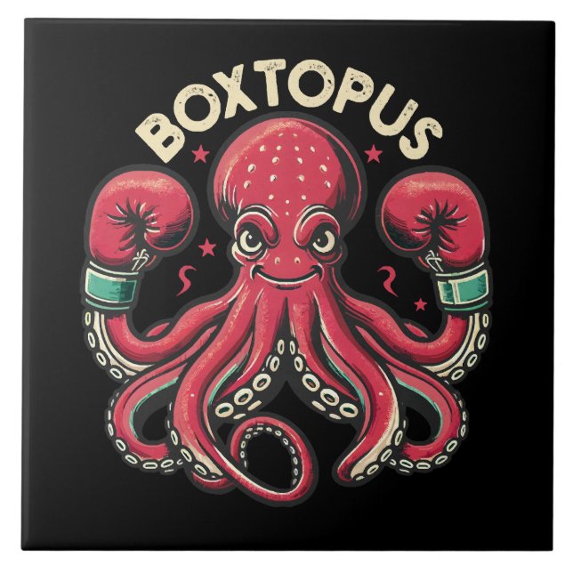 Boxing Octopus - Boxtopus Ceramic Tile (Front)