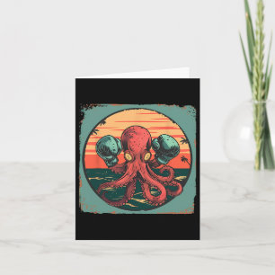 Boxing Octopus Lover Ocean Sea Creature Boxer Kick Card