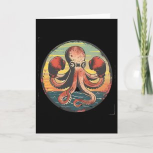 Boxing Octopus Lover Ocean Sea Creature Boxer Kick Card