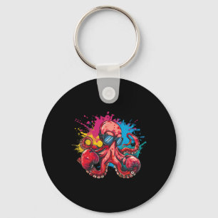 Boxing Octopus Lover Ocean Sea Creature Boxer Kick Key Ring