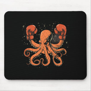 Boxing Octopus Lover Ocean Sea Creature Boxer Kick Mouse Pad