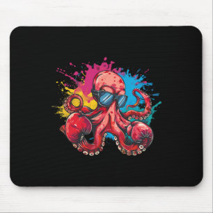 Boxing Octopus Lover Ocean Sea Creature Boxer Kick Mouse Pad