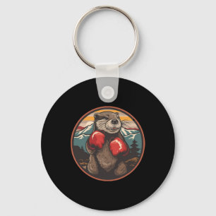Boxing Otter With Boxing Gloves Kickboxing Funny B Key Ring