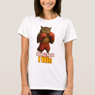 Boxing Owl Win with Patience T-Shirt