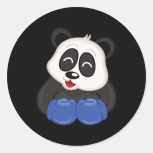 Boxing - Panda Bear Classic Round Sticker