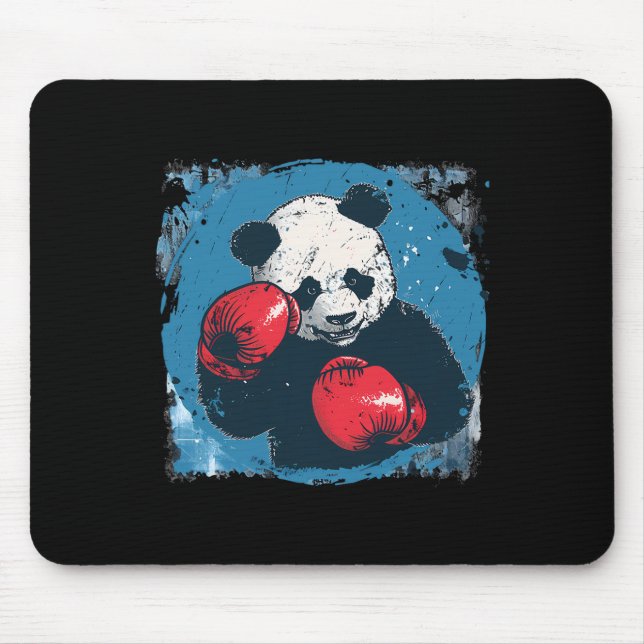 Boxing Panda Lover Boxing Gloves Kickboxing Funny  Mouse Pad (Front)