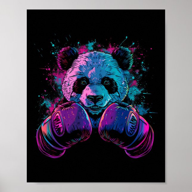 Boxing Panda Lover Boxing Gloves Kickboxing Funny  Poster (Front)