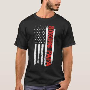 Boxing Papa American Flag Father's Day Men's T-Shirt